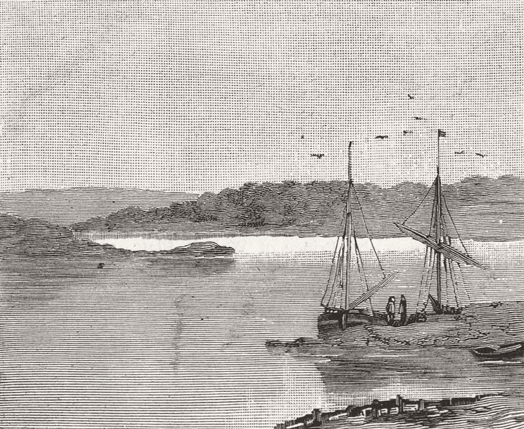 CHESHIRE. Northwich subsidence. Farmland flooded 1887 old antique print